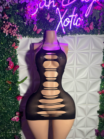 Seductress Cut Out Mesh Dress Fits XS-L