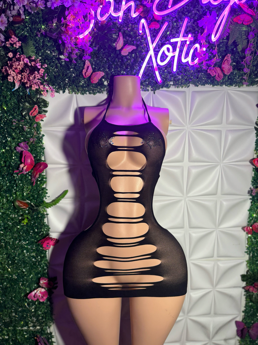 Seductress — Cut Out Mesh Dress Fits XS-L