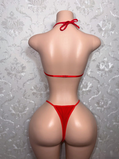 P Fairy Bra and Thong 2 Piece Set with Bows