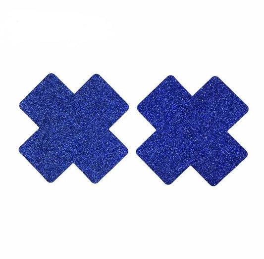 Glitter Pasties - Royal Blue Cross