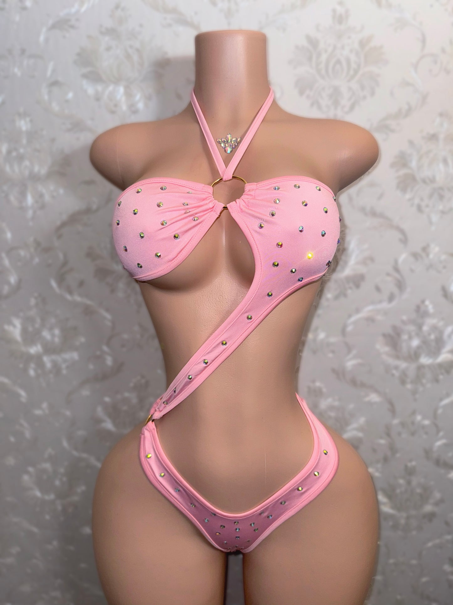 Juliette Rhinestone O-Ring One Piece