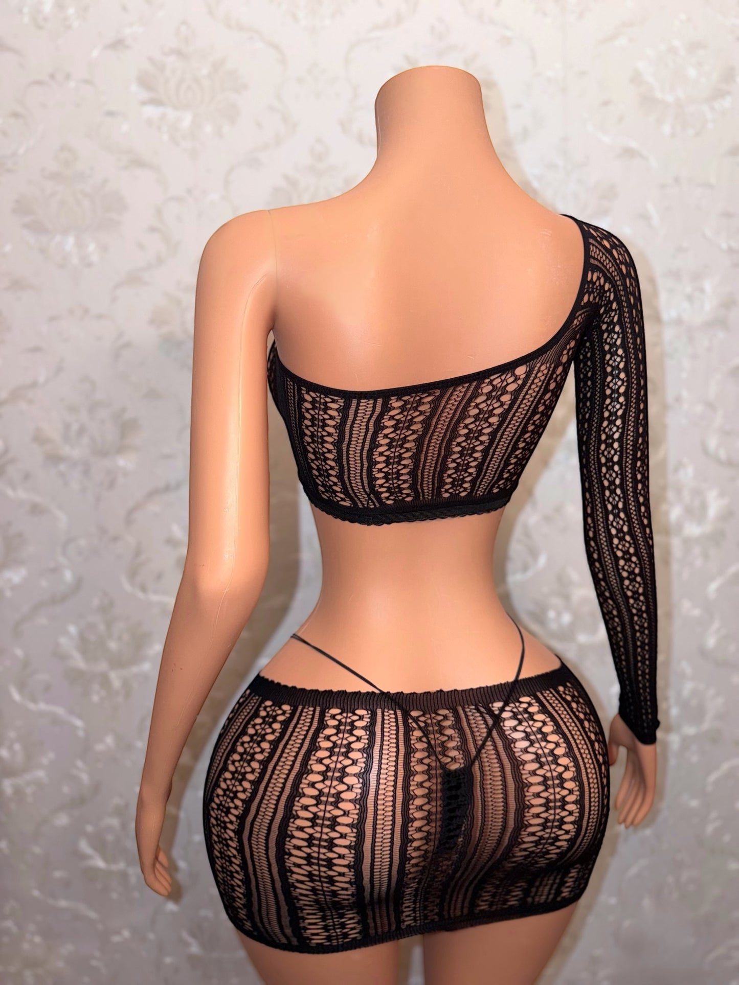 Mandala 3 Piece Fishnet Skirt Set Fits XS-L