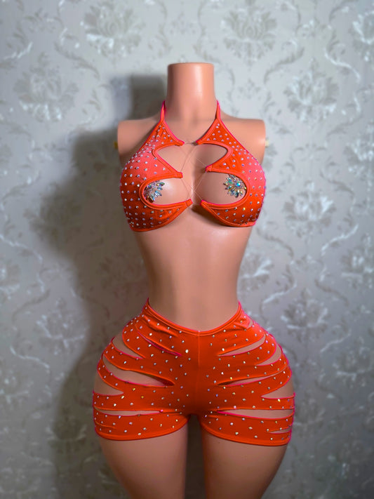 Valentina — Diamond Slits Shorts Set fits S-L