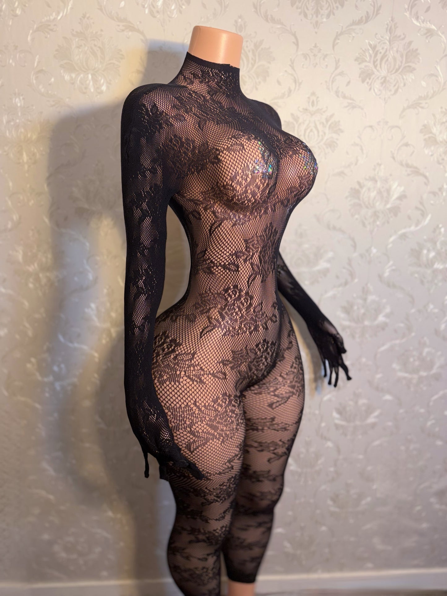 Kaliyah Lace Fishnet Bodystocking Fits XS-XL