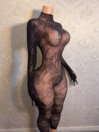Kaliyah Lace Fishnet Bodystocking Fits XS-XL