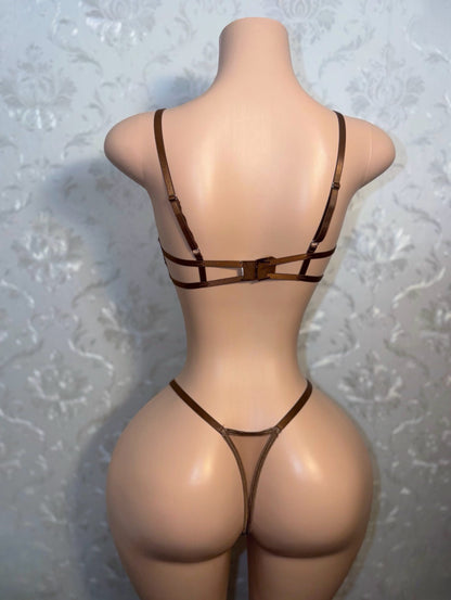 Brown Sugar Lace 2 Piece Bra and Panty Set