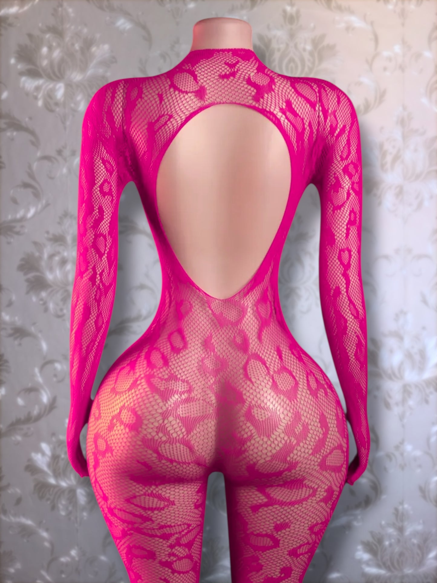 Sherice Cheetah Fishnet Bodystocking Fits All