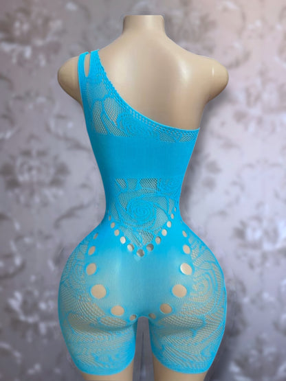 Jaidyn Hearts Lace Asymmetrical Romper Fits XS-XL