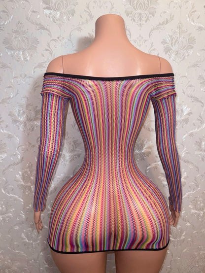 Jamaica Multicolor Fishnet Dress Fits All Sizes