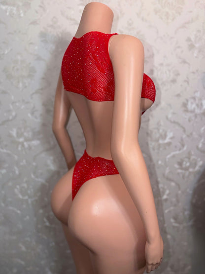 Snowie Bodysuit with Free Glitter Pasties Fits XS-L