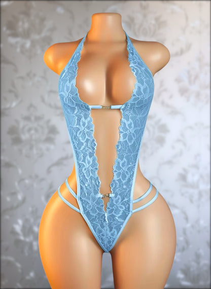 Heaven Sent Baby Blue Lace Bodysuit
