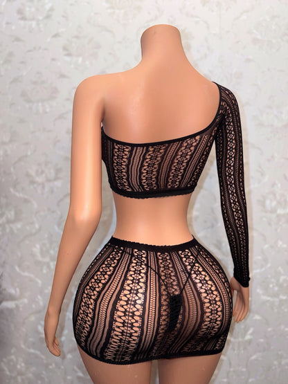 Mandala 3 Piece Fishnet Skirt Set Fits XS-L
