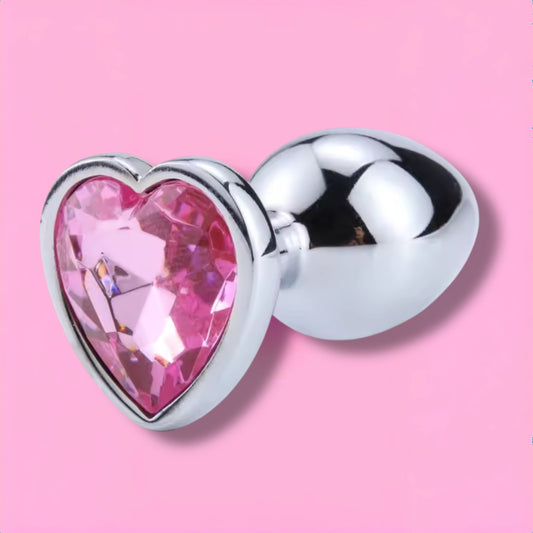 Princess Peach — Pink Tourmaline Crystal Heart Butt Plug
