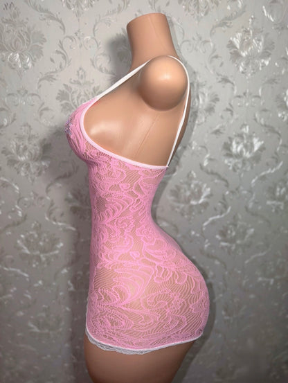 Susie Q Mini Lace Fishnet Dress Fits XS-M