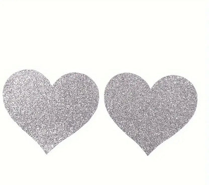 Glitter Pasties — Silver Heart