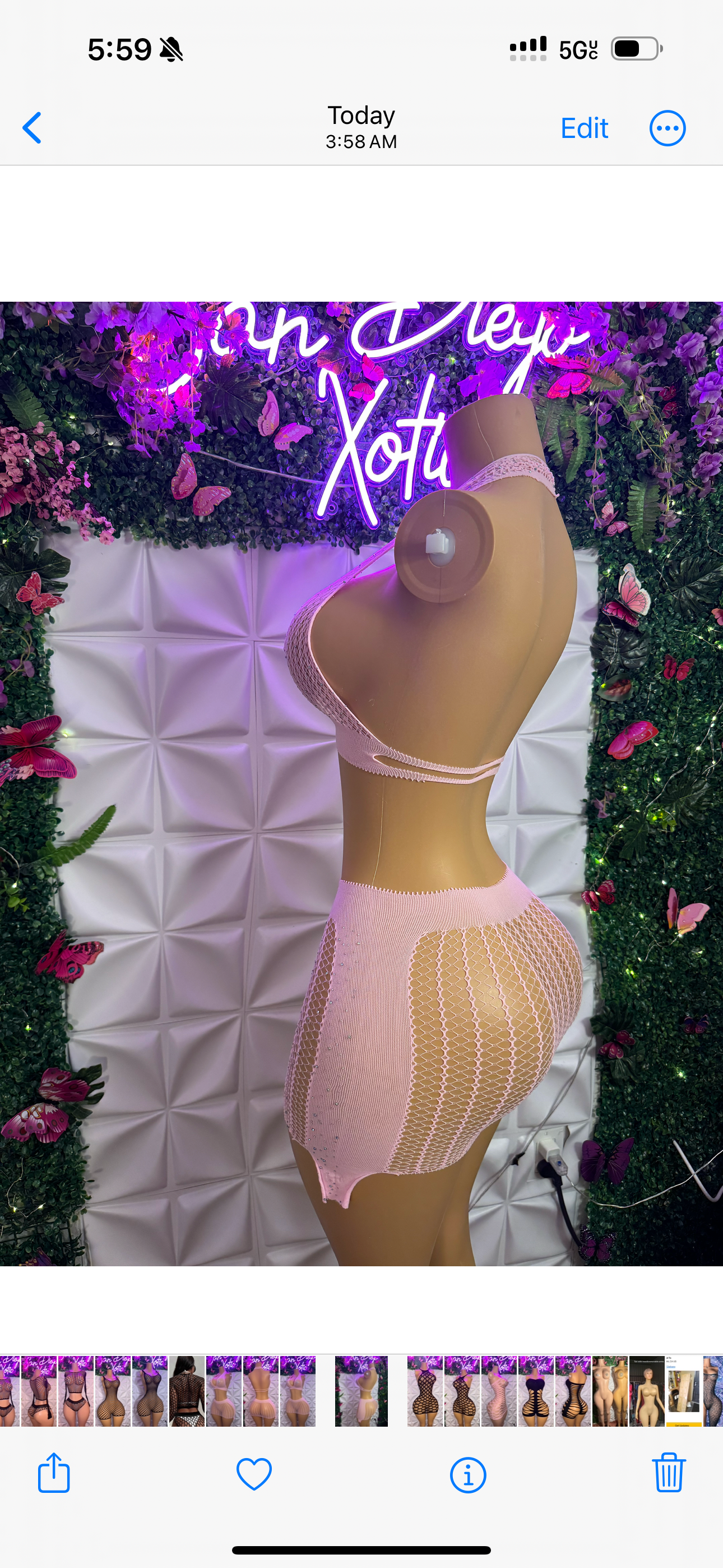 Kimmy — Glittery Fishnet Halter Top and Skirt Set Fits XS-M