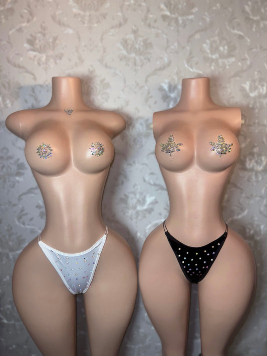 Corded Thong Optional Rhinestones 1 Piece Single One Size XS-XL