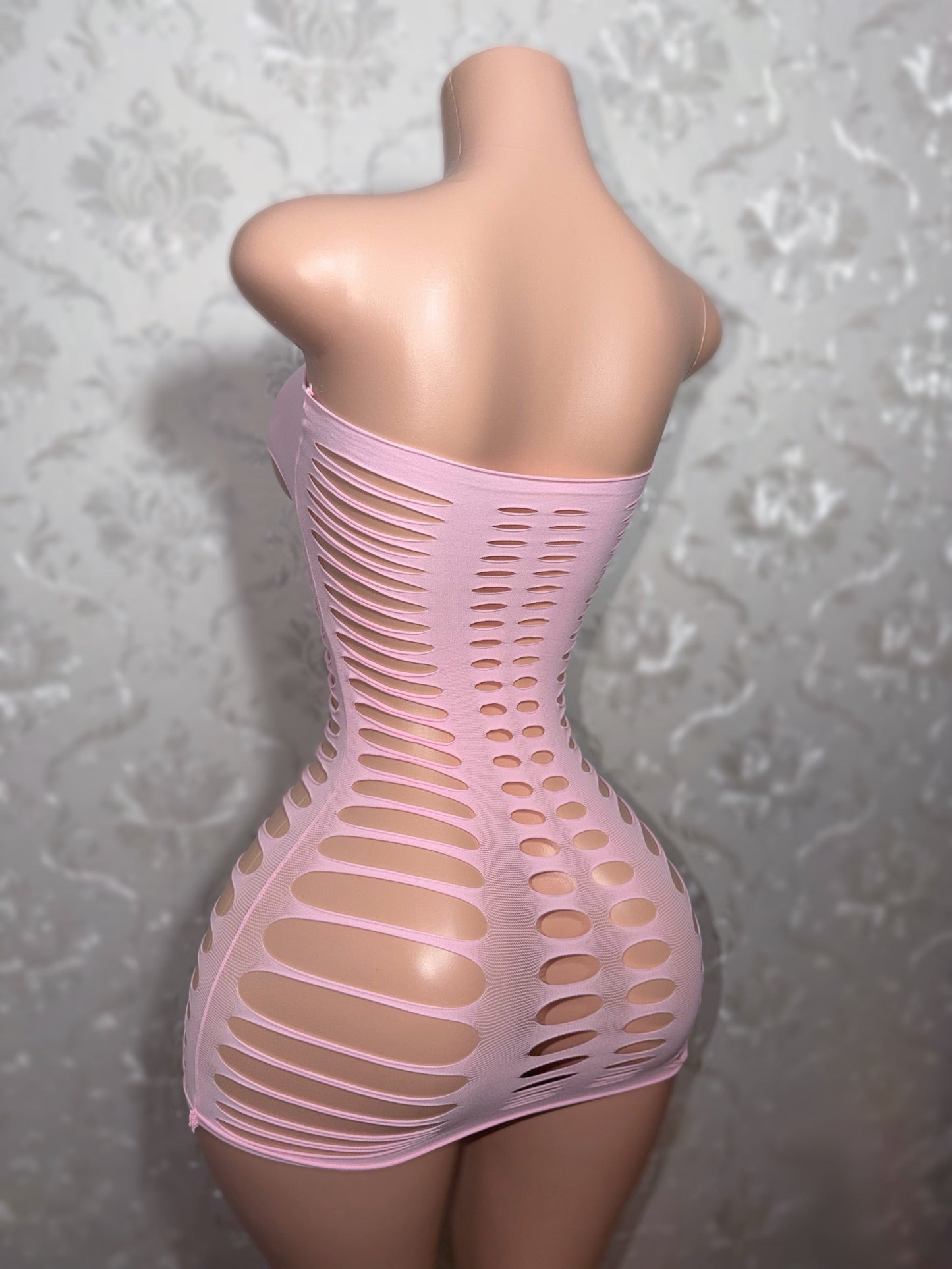 Monique Slit Fishnet Dress Fits XS-XL
