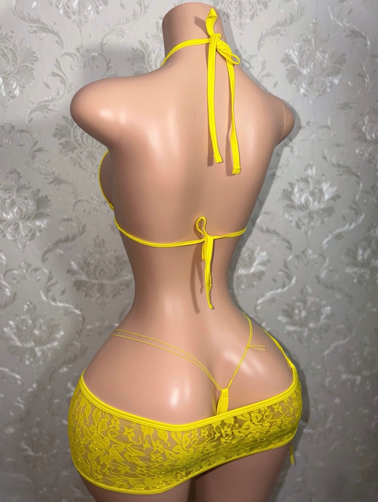 Lemon Squeezy Pastel Yellow Kawaii Lace Skirt Set Fits XS-L