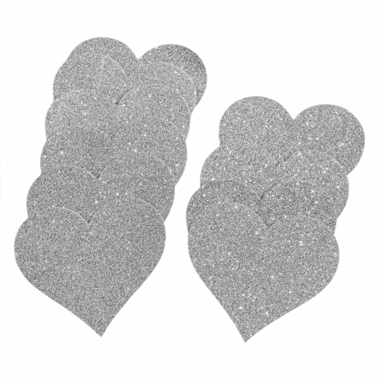 Glitter Pasties Silver Heart
