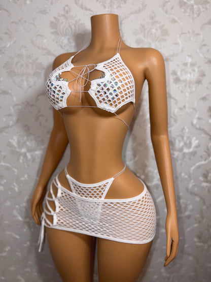 Ravyn Net 3 Piece Skirt Set Fits XS-L