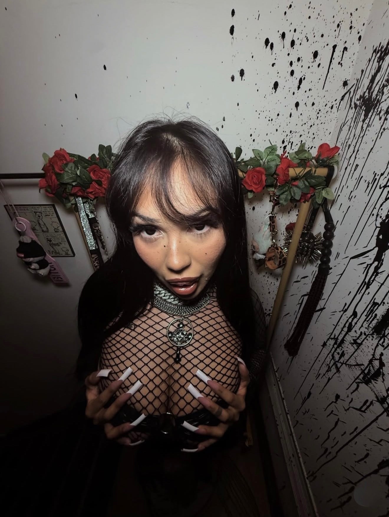 Lex Hollowed Out Sides Fishnet Dress Fits XS-L