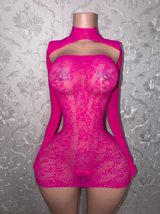 Stacy’s Mom Fishnet Dress and Shrug Set Fits S-XXL
