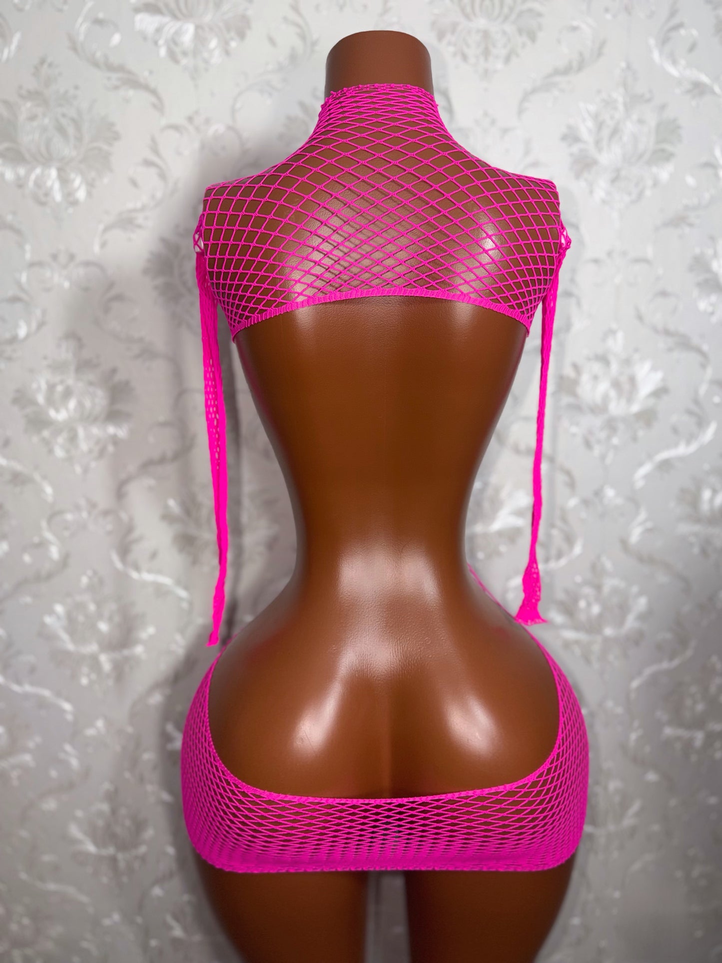 Lex Hollowed Out Sides Fishnet Dress Fits XS-L