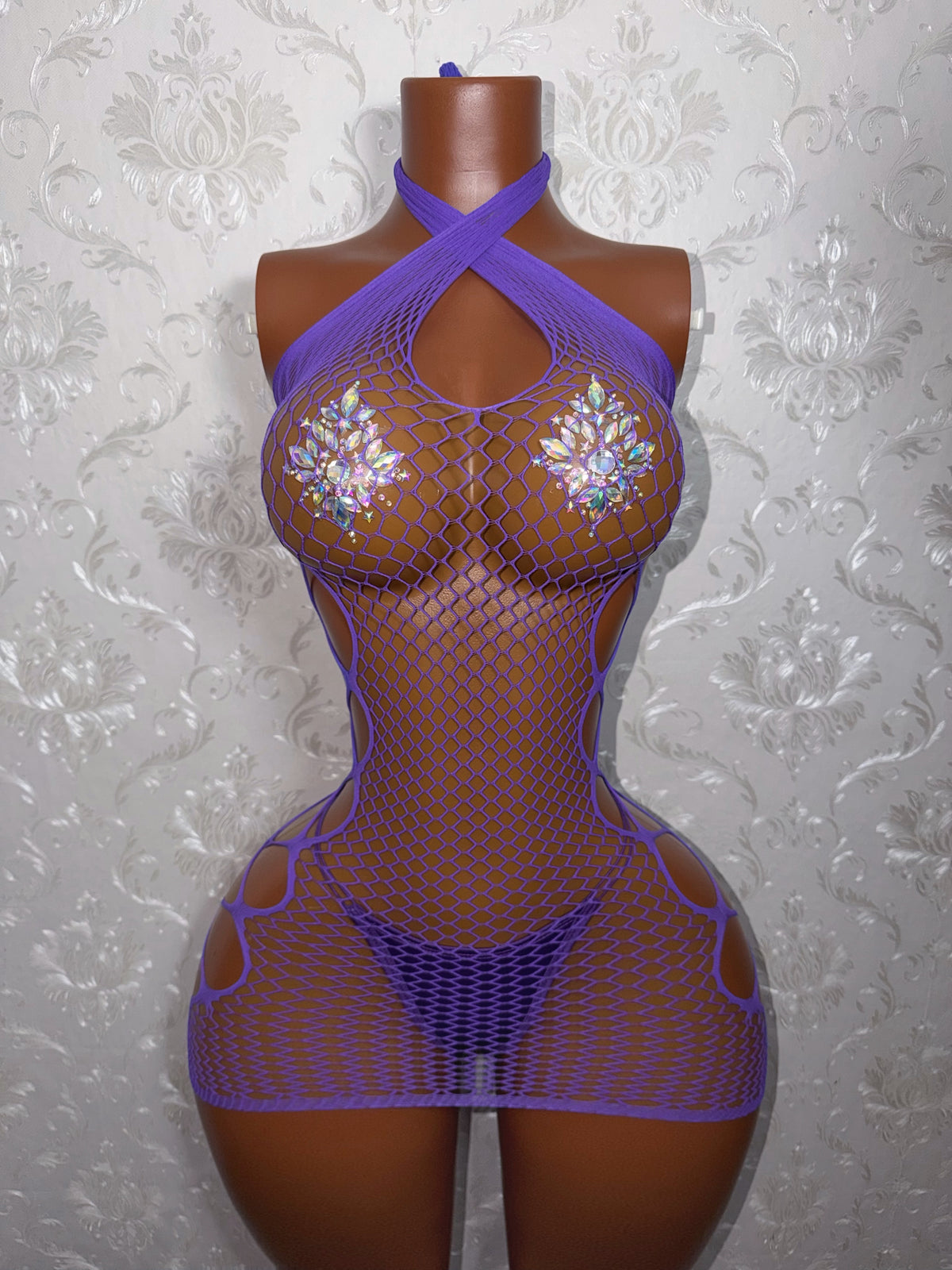 Teyana Fishnet DRESS ONLY Fits XS-L