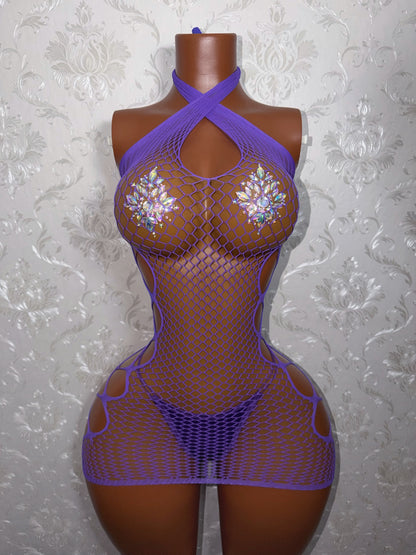 Teyana Fishnet DRESS ONLY Fits XS-L