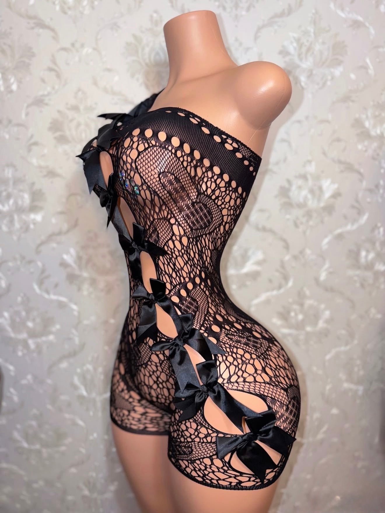 Jaidyn with Bows a Asymmetrical Romper Fits XS-XL