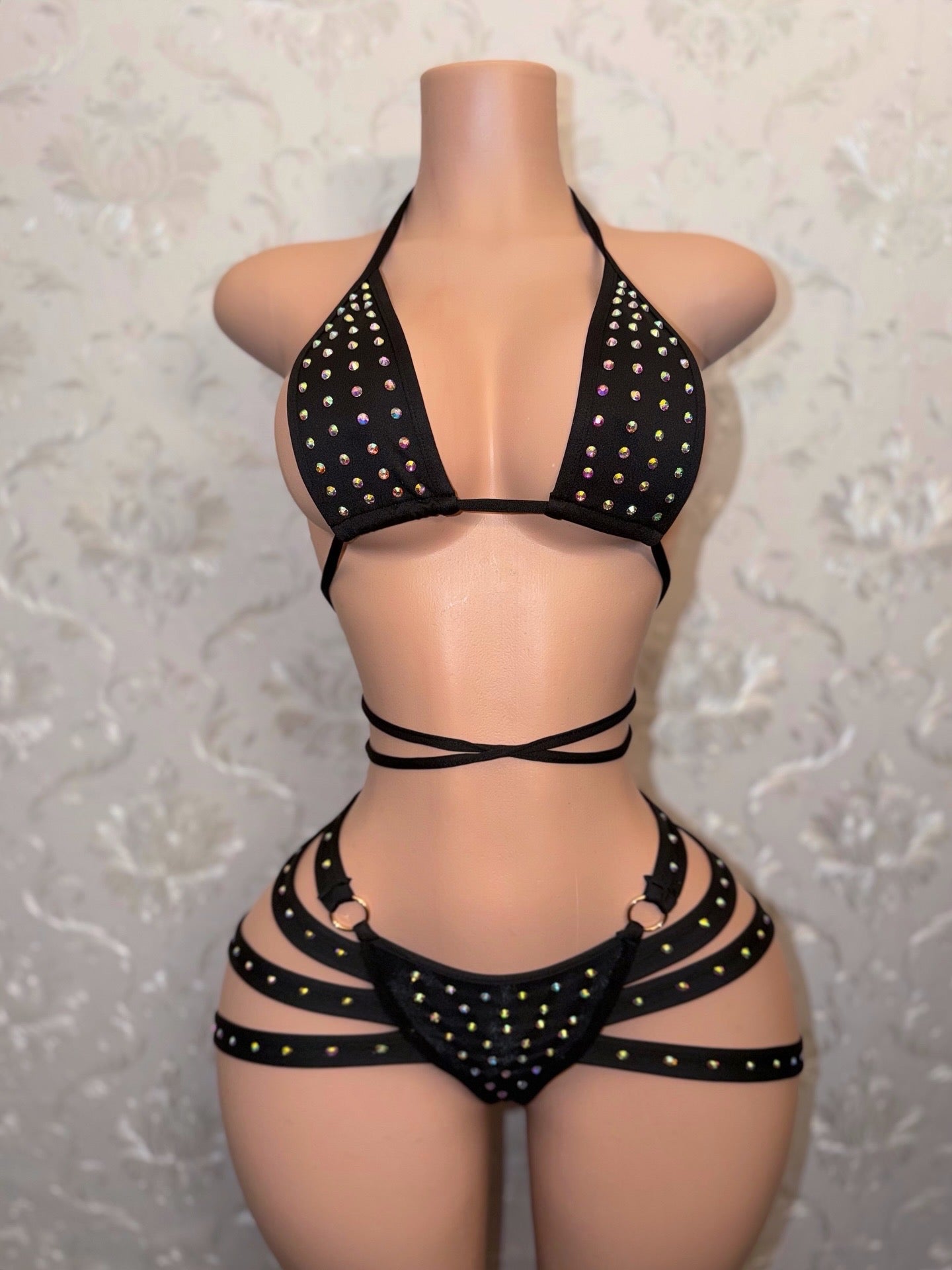 Georgia Peach + Teyana Fishnet Dress 3 Piece Set Fits S-L