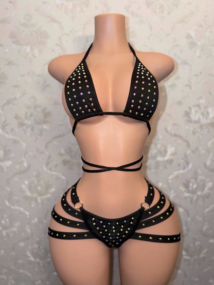 Georgia Peach + Teyana Fishnet Dress 3 Piece Set Fits S-L