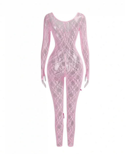 Porsha Lace Jumpsuit with Bows