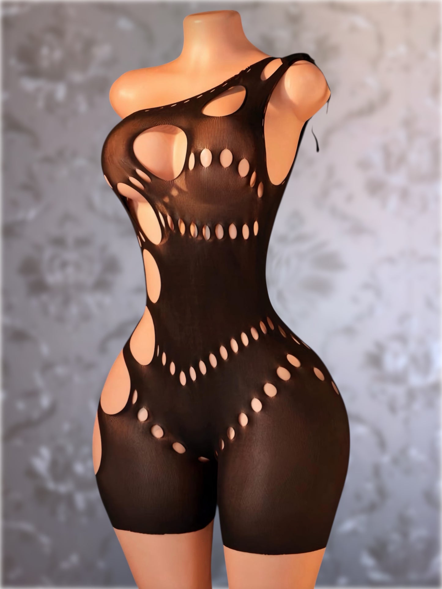 Jaidyn Sheer Fishnet Romper Fits XS-L