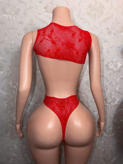 Snowie Bodysuit with Free Glitter Pasties Fits XS-L