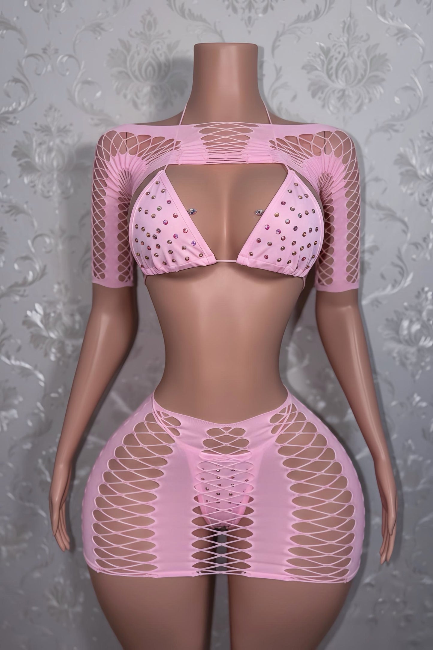 Karma Electra 4 Piece Fishnet Skirt Set Fits XS-L