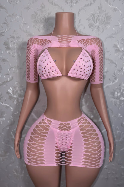 Karma Electra 4 Piece Fishnet Skirt Set Fits XS-L