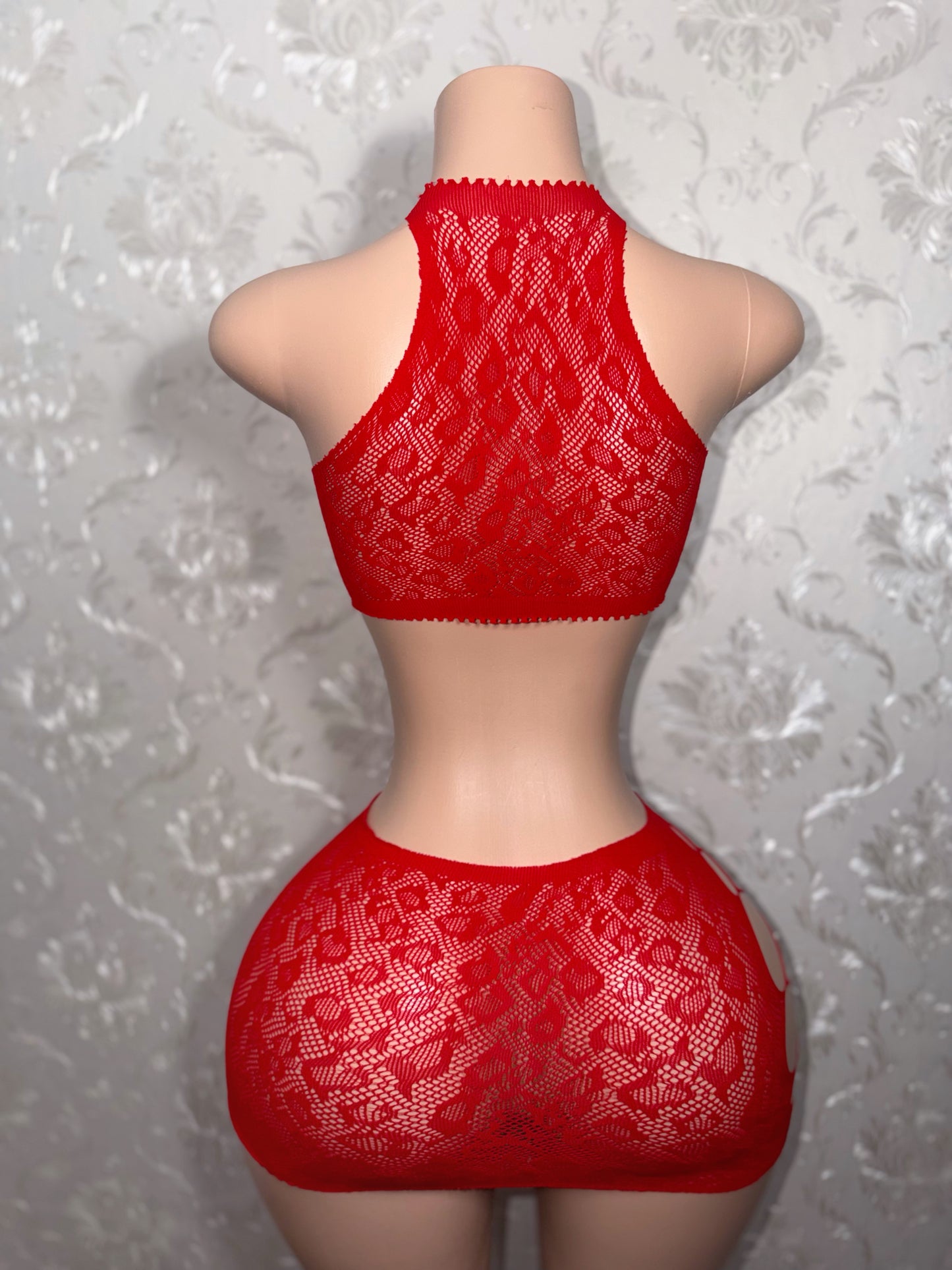 Syn 2 Piece Fishnet Skirt Set Fits XS-L