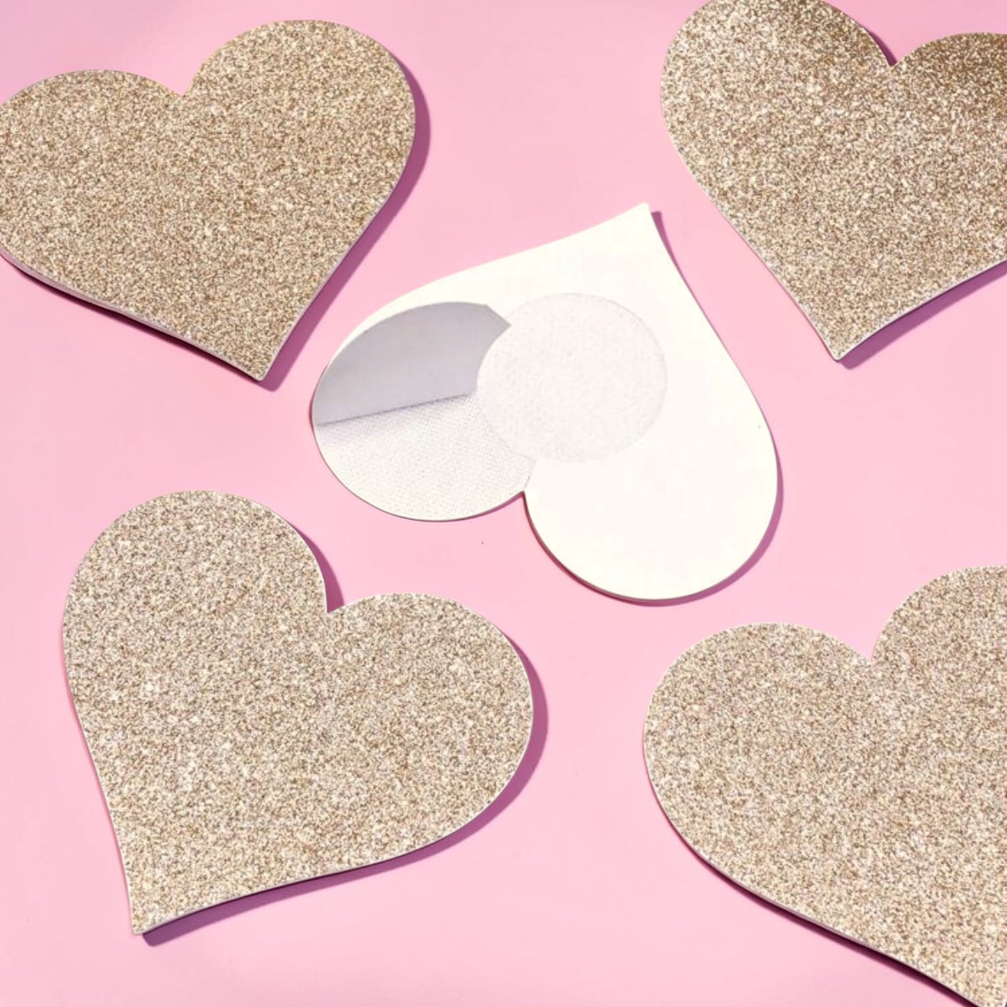 Glitter Pasties Champagne Heart