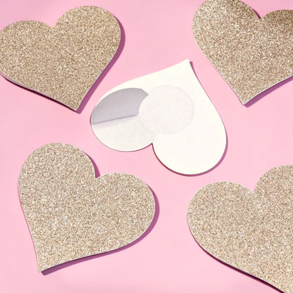 Glitter Pasties Champagne Heart