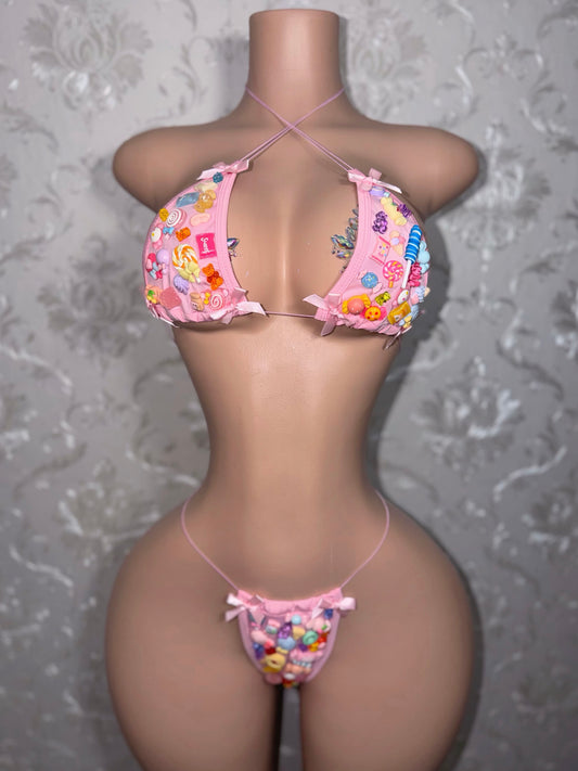 Solid Cord Candy Girl Charm Bikini