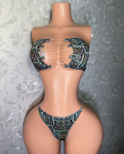 Calypso —  Bandeau Bikini Snakeskin 2 Piece