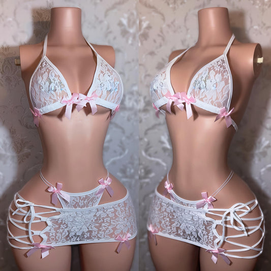 Floral Lace Skirt Set Collection Fits XS-L