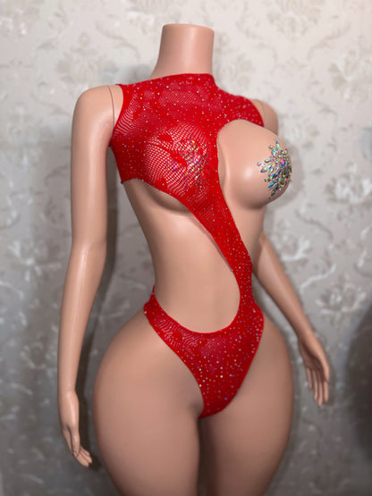 Snowie Bodysuit with Free Glitter Pasties Fits XS-L