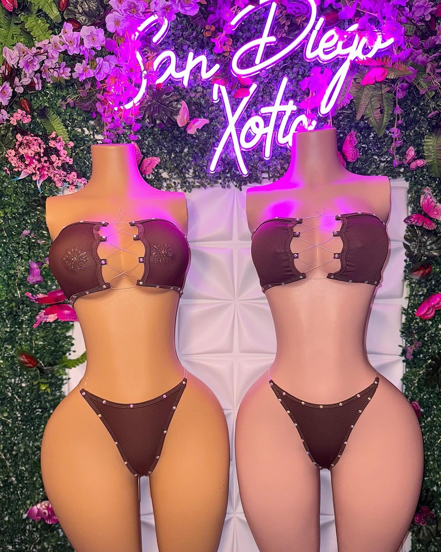 Dallas — Brown Tube Top and Thong 2 Piece Set