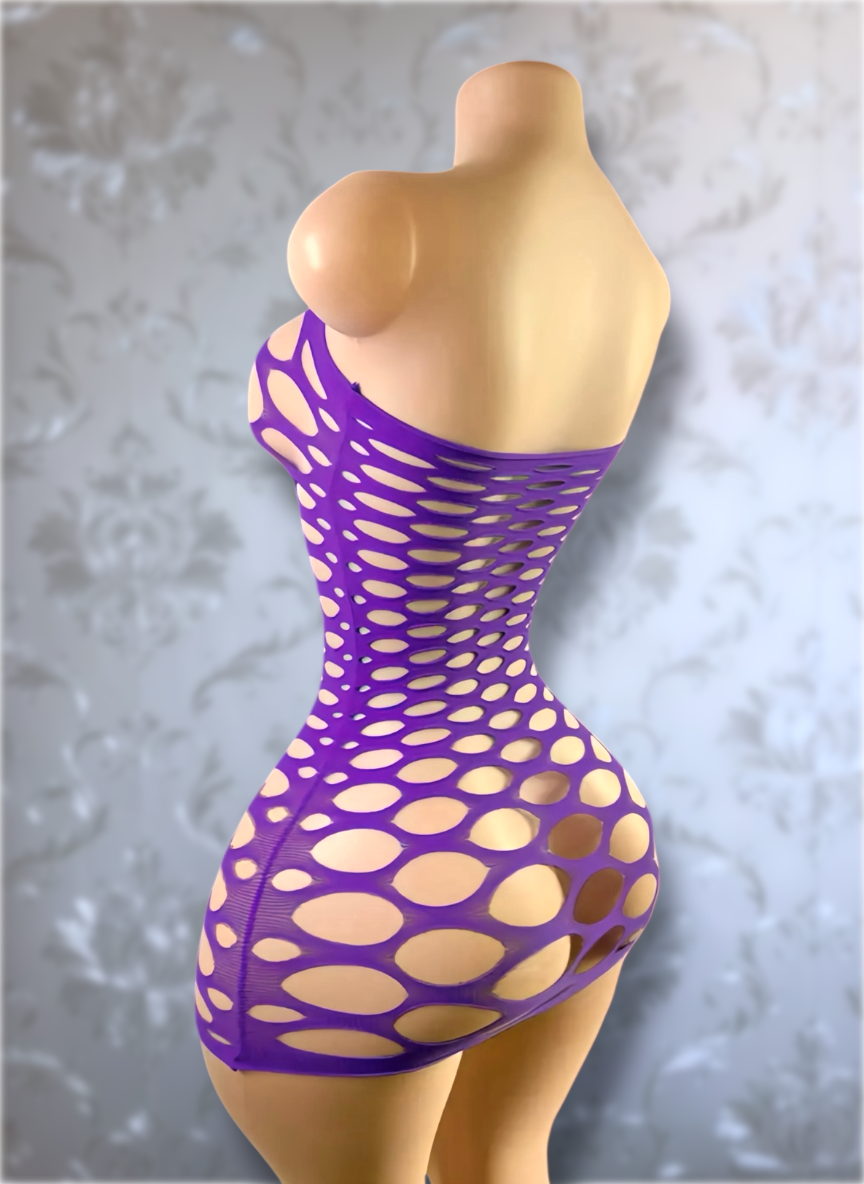 Money Maker Fishnet Dress Fits XS-XL