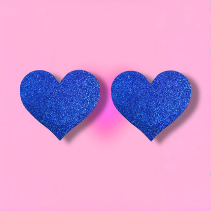 Glitter Pasties — Royal Blue Heart