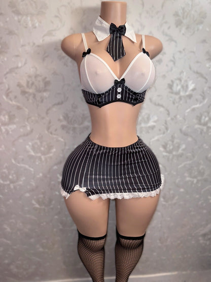 Wednesday Costume Goth Girl 5 Piece Skirt Set