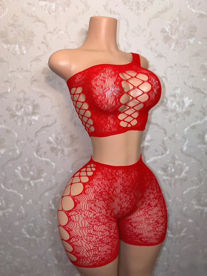 Penelope Fishnet Shorts Set Fits XS-L